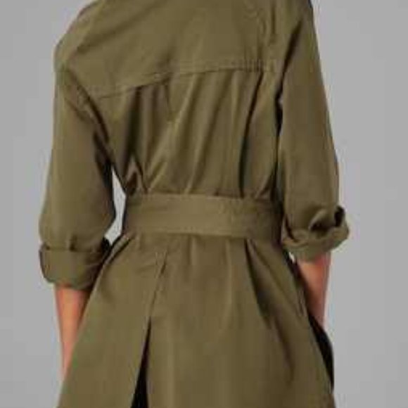 PJK Patterson J. Kincaid Twill Mid Length Trench Coat - Picture 2 of 4